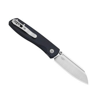 Kizer Renissance Folding Knife Blue Richlite Handle N690 Sheepsfoot Plain Edge Satin Finish V3698A3