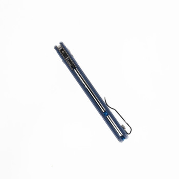 (Used) Limited Edition Benchmade Bugout Blue Titaniuim Handle Damascus Blade Folding Knife 535-2204