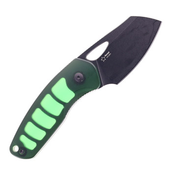 Kizer Hornet Fixed Blade Green Acrylic Handle 14C28N Sheepsfoot Plain Edge Black PVD Finish 1074A2
