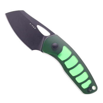 Kizer Hornet Fixed Blade Green Acrylic Handle 14C28N Sheepsfoot Plain Edge Black PVD Finish 1074A2