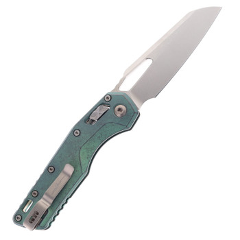 Microtech MSI Ram-Lok Folding Knife Marfione Select Antique Green Titanium Handle with Bronze Accents M390MK Bronze Stonewash Blade 210-13MS1