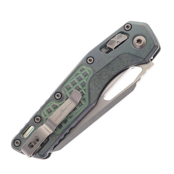 Microtech Marfione Select MSI Folding Knife M390 Stonewash Blade Antique Green Frag Titanium with Bronze Accents 210-13FRMS1