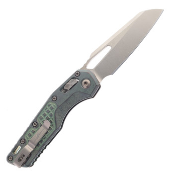Microtech Marfione Select MSI Folding Knife M390 Stonewash Blade Antique Green Frag Titanium with Bronze Accents 210-13FRMS1