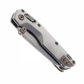 Microtech MSI Mini RAM-LOK Folding Knife Marfione Select Fluted Titanium Handle M390MK Stonewashed Modified Sheepsfoot Plain Blade 210M-10FLMS5