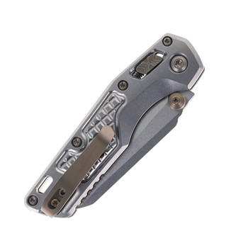 Microtech MSI Mini RAM-LOK Folding Knife Marfione Select Frag Pattern Titanium Handle M390MK Stonewashed Modified Sheepsfoot Plain Blade 210M-10FRMS5