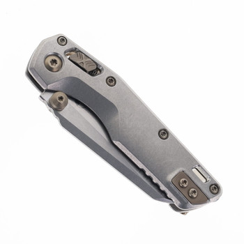 Microtech MSI Mini RAM-LOK Folding Knife Marfione Select Titanium Handle M390MK Stonewashed Modified Sheepsfoot Plain Blade 210M-10MS5