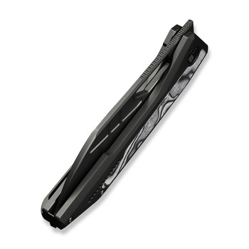 WE Inceptus Folding Knife Dark Gray Titanium/White/Black G10 Handle M390 Plain Edge Gray Stonewash Finish WE25017-1