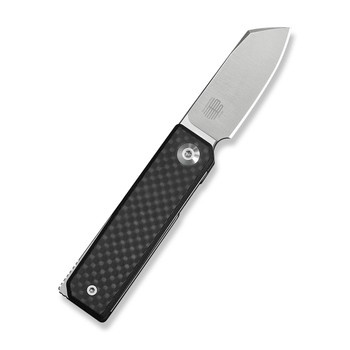Civivi Kukei Folding Knife Twill Carbon Fiber/Black G10 Handle Nitro-V Plain Edge Satin Finish C25036-4