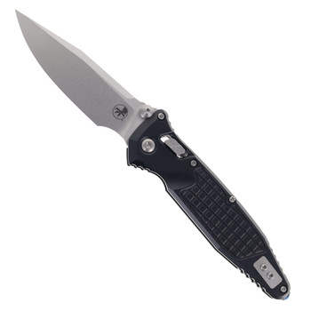 Microtech Socom Ram-Lok Folding Knife Black Aluminum Frag Handle S/E Stonewash M390MK Blade 160RL-10FR