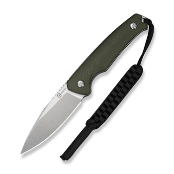 Civivi Altus Fixed Blade Knife OD Green G10 Handle 14C28N Plain Edge Stonewash Finish C20076B-1