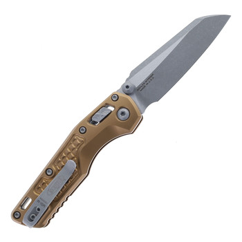 Microtech MSI RAM-LOK Mini Folding Knife Apocalyptic M390MK Blade Tan Frag Aluminum Handle 210M-10APFRTA