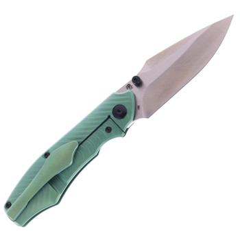 Tuya Dino Folding Knife Green Titanium Handle S90V Plain Edge Satin Finish