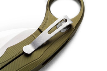 Lion Steel Folding Knife Green Aluminum Handle M390 Plain Edge Stonewash Finish LE2 A GS