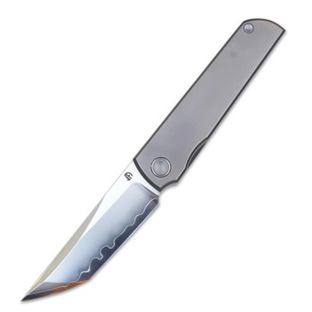 North Mountain Blade Chop Folding Knife Gray Titanium Handle SLD-Magic Plain Edge 2505-A-Ti