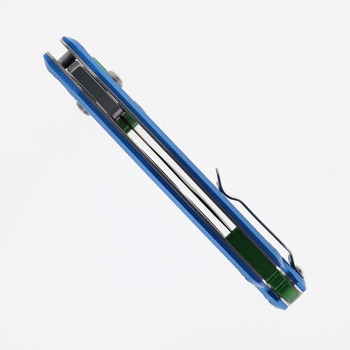 Exclusive CJRB Doubletap Folding Knife Blue Aluminum Handle D2 Drop Point Plain Edge Satin Finish J1970-BA