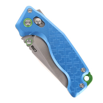 Exclusive CJRB Doubletap Folding Knife Blue Aluminum Handle D2 Drop Point Plain Edge Satin Finish J1970-BA