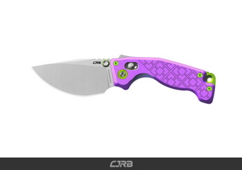 (Exclusive Coming in May) CJRB Doubletap Folding Knife Purple Aluminum Handle D2 Satin Finish J1970-PA