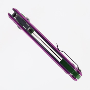 Exclusive CJRB Doubletap Folding Knife Purple Aluminum Handle D2 Satin Finish J1970-PA