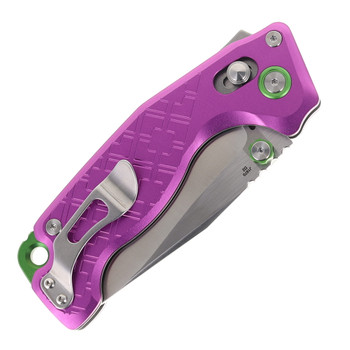 Exclusive CJRB Doubletap Folding Knife Purple Aluminum Handle D2 Satin Finish J1970-PA