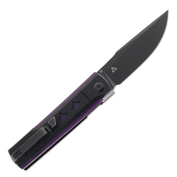 Katsu GENKAI Kage Folding Knife Black/Purple G10 Handle D2 Plain Edge Satin Finish