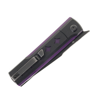 Katsu GENKAI Kage Folding Knife Black/Purple G10 Handle D2 Plain Edge Satin Finish