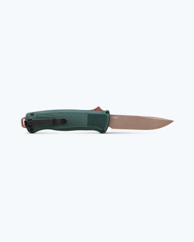 Benchmade Shootout OTF Auto Knife Taiga Green Grivory Handle Z-Wear Drop Point Plain Edge Battlewashed PVD Finish 5371FE-2601