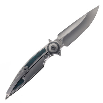 Rike Viper 2 A Folding Knife Titanium Handle w/ Green Carbon Fiber M398 Blade