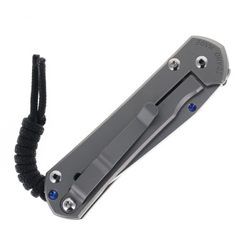 Chris Reeve Small Sebenza 31 Glass Blasted Titanium Handled Tanto Stonewashed Magnacut Blade S31-1687