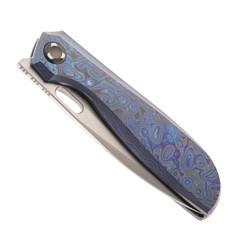 Poikilo Blades Gecko-M Folding Knife Smooth Zircuti Titanium Handle M398 Hand Rubbed Finish Gecko-M1