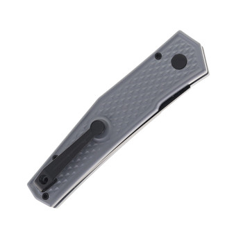 GiantMouse Ace Elmer Auto Knife Grey Diamond Aluminum Handle Magnacut Plain Edge Black PVD Finish