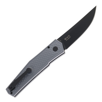 GiantMouse Ace Elmer Auto Knife Grey Diamond Aluminum Handle Magnacut Plain Edge Black PVD Finish