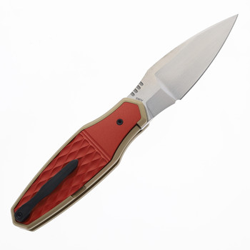 Molsect Yuppie Folding Knife Burgundy & Tan Titanium Handle S90V Blade MUC455CR