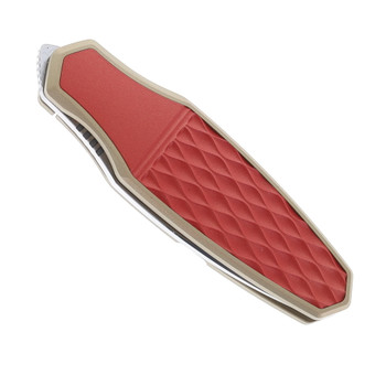 Molsect Yuppie Folding Knife Burgundy & Tan Titanium Handle S90V Blade MUC455CR