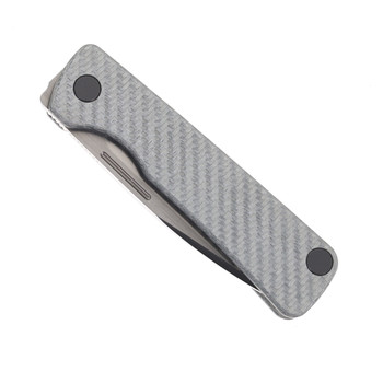 Puppy Tools Puppy 8th Slipjoint Folding Knife Silver Twill Carbon Fiber Handle M390 Satin Blade