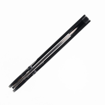 Puppy Tools Snakelet Folding Knife Black Carbon Fiber Handle M390 Stonewashed Blade