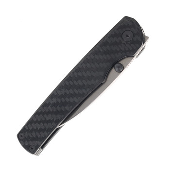 Puppy Tools Snakelet Folding Knife Black Carbon Fiber Handle M390 Stonewashed Blade