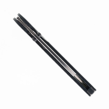 Puppy Tools Snakelet Folding Knife Silver Twill Carbon Fiber Handle M390 Stonewashed Blade