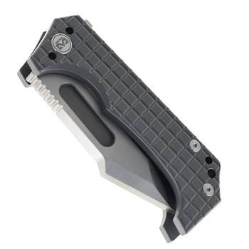 (Chipped Tip) Open Box/Returned Miguron Omega Folding Knife Dark Grey PVD Titanium Handle Elmax Plain Edge MGR628LDG