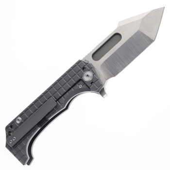 (Chipped Tip) Open Box/Returned Miguron Omega Folding Knife Dark Grey PVD Titanium Handle Elmax Plain Edge MGR628LDG