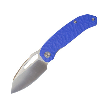 TacKnives Magnificent Beast Folding Knife Blue G10 Handle Satin 14c28n Blade