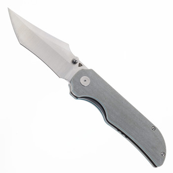 Tuya Wolf Folding Knife Gray G-Carta Micarta Handle M390 Harpoon Plain Edge Satin Finish T1745-F