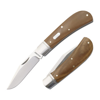 Rosecraft Hatchie River Jack Light Folding Knife Brown Micarta Handle 14C28N Clip Point Brushed Satin Finish RCT033-LBM