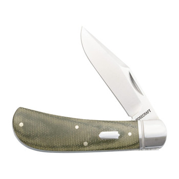 Rosecraft Hatchie River Jack Light Folding Knife Green Micarta Handle 14C28N Clip Point Brushed Satin Finish RCT033-LGM