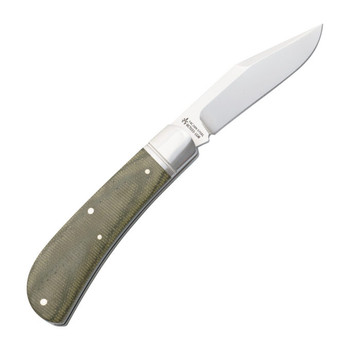 Rosecraft Hatchie River Jack Light Folding Knife Green Micarta Handle 14C28N Clip Point Brushed Satin Finish RCT033-LGM