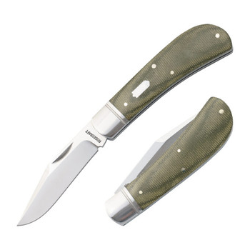 Rosecraft Hatchie River Jack Light Folding Knife Green Micarta Handle 14C28N Clip Point Brushed Satin Finish RCT033-LGM