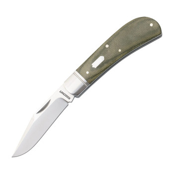 Rosecraft Hatchie River Jack Light Folding Knife Green Micarta Handle 14C28N Clip Point Brushed Satin Finish RCT033-LGM