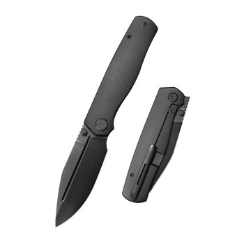 KB Albatross Folding Knife Black Titanium Handle M390 Clip Point Plain Edge Black DLC Finish KB471D