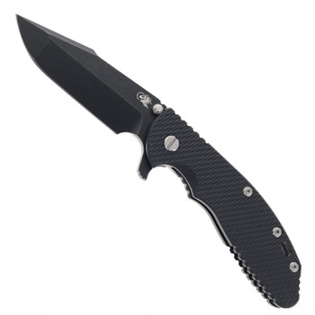 Hinderer Knives XM-24 Harpoon Spanto Folding Knife Black G10 Battle Black Titanium Handle DLC S45VN Blade