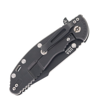 Hinderer Knives XM-24 Harpoon Spanto Folding Knife Blue/Black G10 Battle Black Titanium Handle DLC S45VN Blade