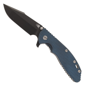 Hinderer Knives XM-24 Harpoon Spanto Folding Knife Blue/Black G10 Battle Black Titanium Handle DLC S45VN Blade